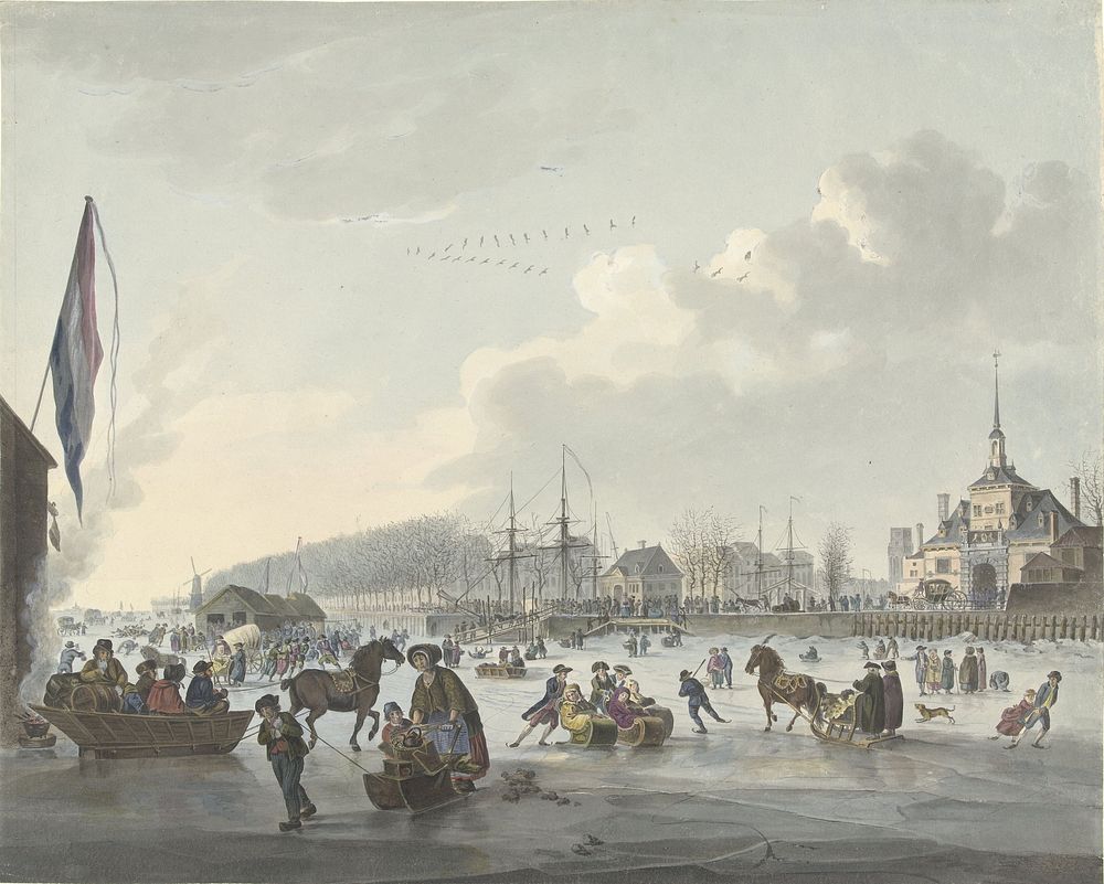 IJsvermaak voor Rotterdam, ca. 1784 (1780 - 1790) by anonymous