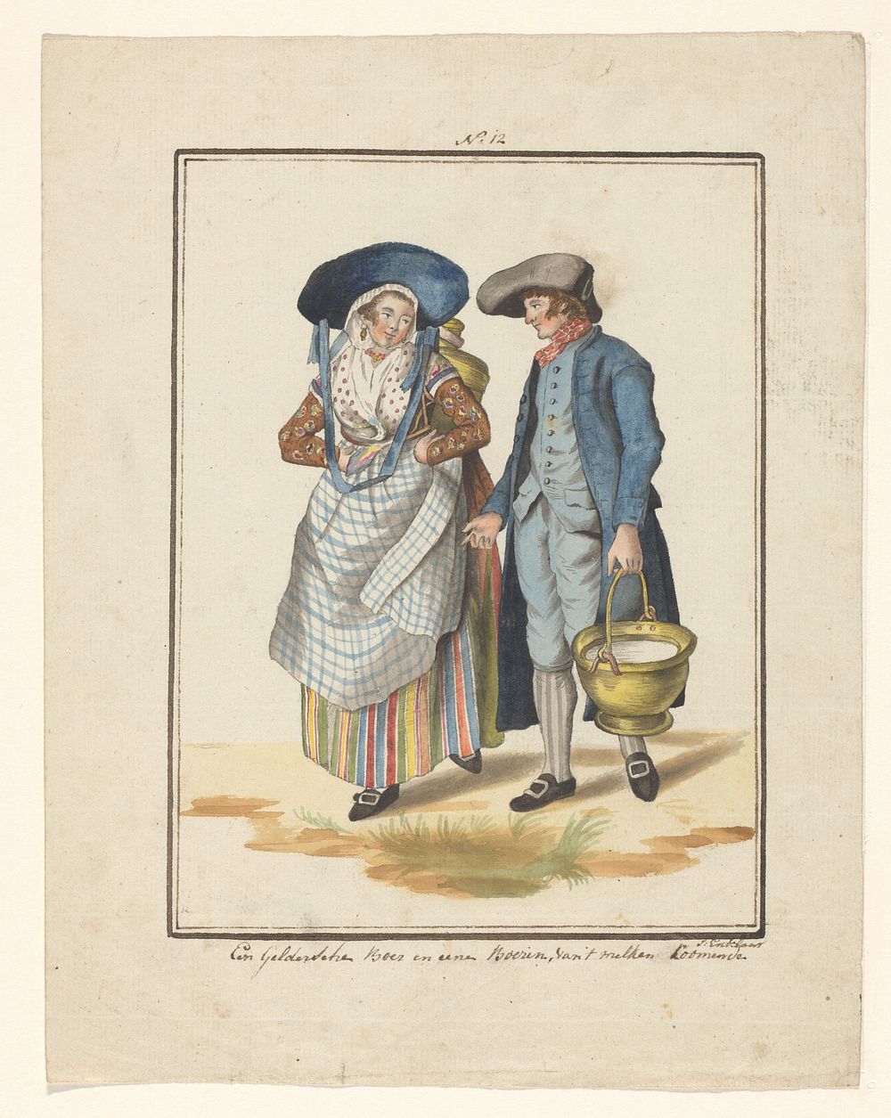 Gelderse boer en boerin (in or after 1803 - c. 1899) by J Enklaar, Ludwig Gottlieb Portman and Dirk van Oosterhoudt