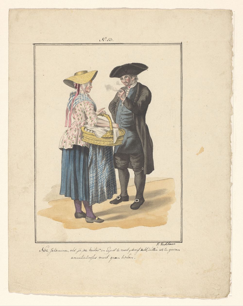 Man en vrouw van Walcheren (in or after 1803 - c. 1899) by J Enklaar, Ludwig Gottlieb Portman and Daniël de Keyser