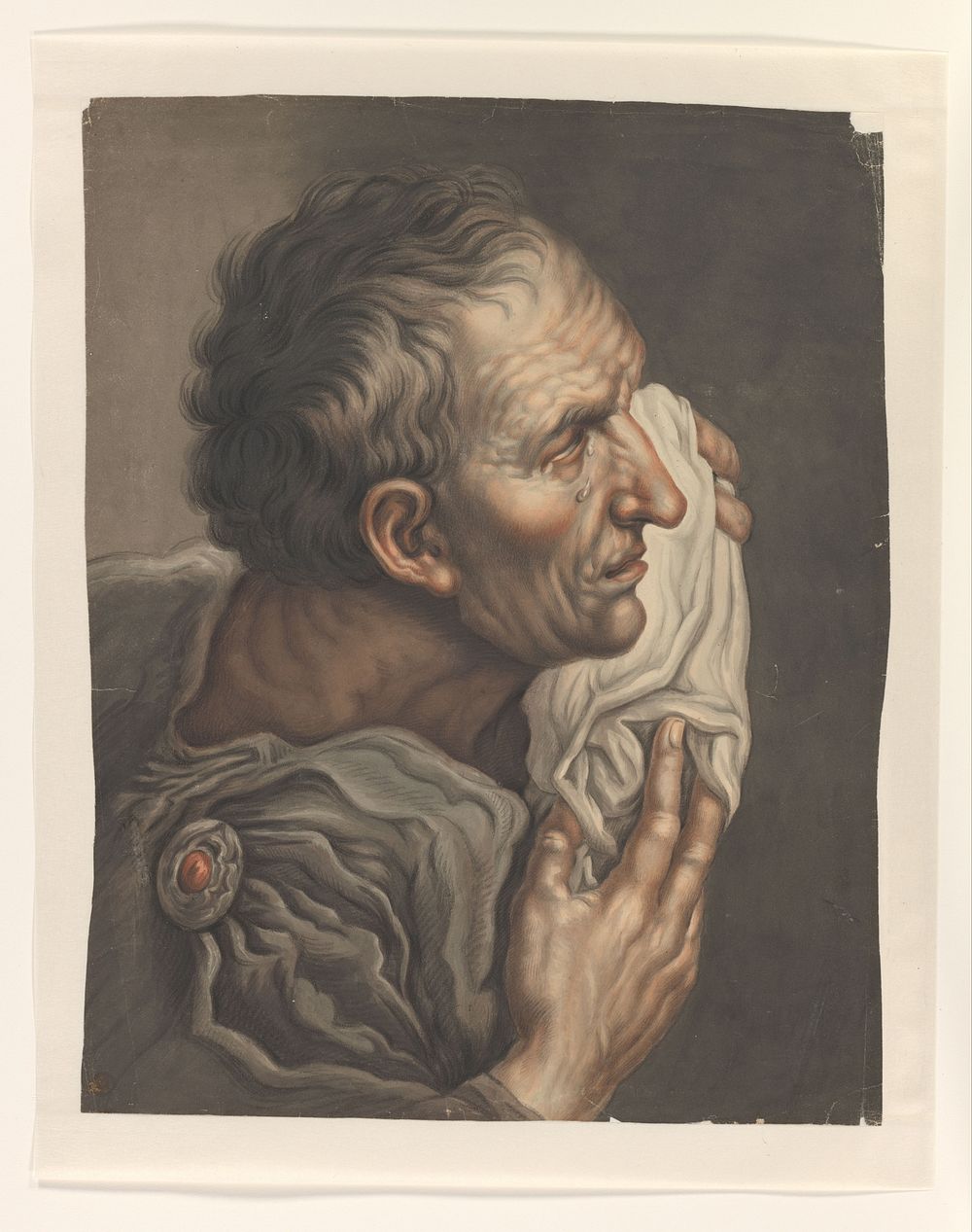 Huilende man met doek, naar rechts (1825) by S A van der Heim, Domenichino and Pierre Michel Alix