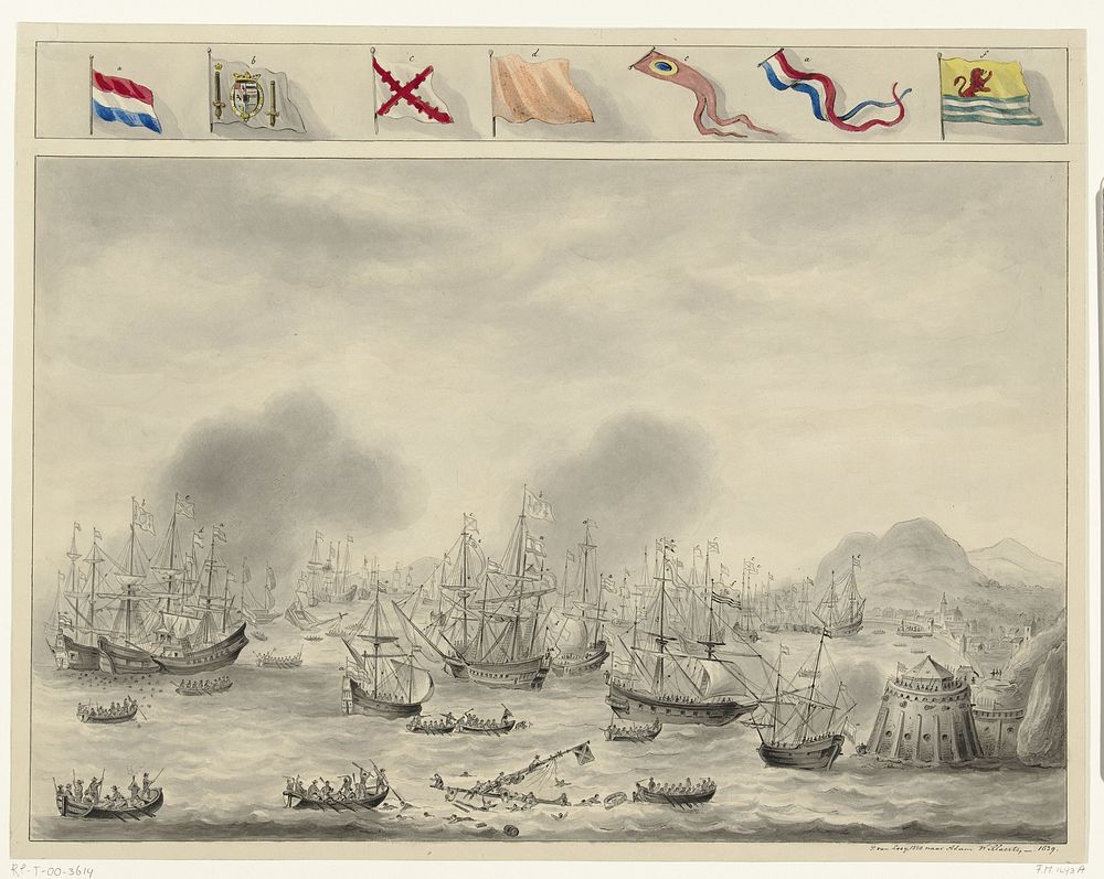 Zeeslag voor Gibraltar, 25 april 1607 (1880) by Pieter van Looy and Adam Willaerts
