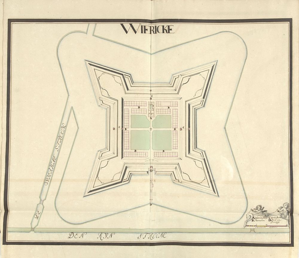 Plattegrond van het Fort Wierickerschans, ca. 1701-1715 (1701 - 1713) by Samuel Du Ry de Champdoré