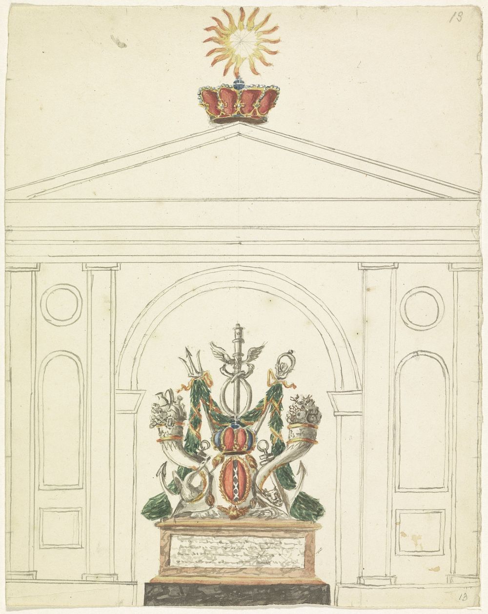 Ereboog voor de Beurs, 1816 (1816) by anonymous