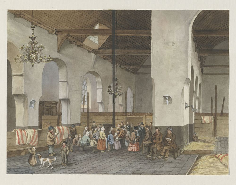Opvang van de Veenendalers in de Geertekerk te Utrecht, 1855 (1855) by anonymous