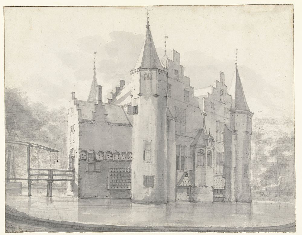 Swieten Castle from the east (c. 1646 - c. 1647) by Roelant Roghman