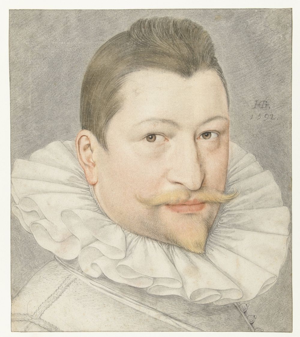 Portret van Johannes Sadeler I (1592) by Hendrick Goltzius