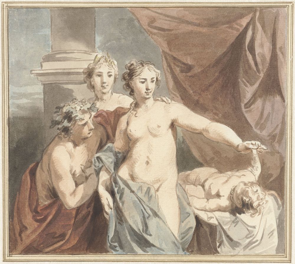Ceres, Venus, Bacchus en slapende Amor (c. 1705 - c. 1754) by Jacob de Wit