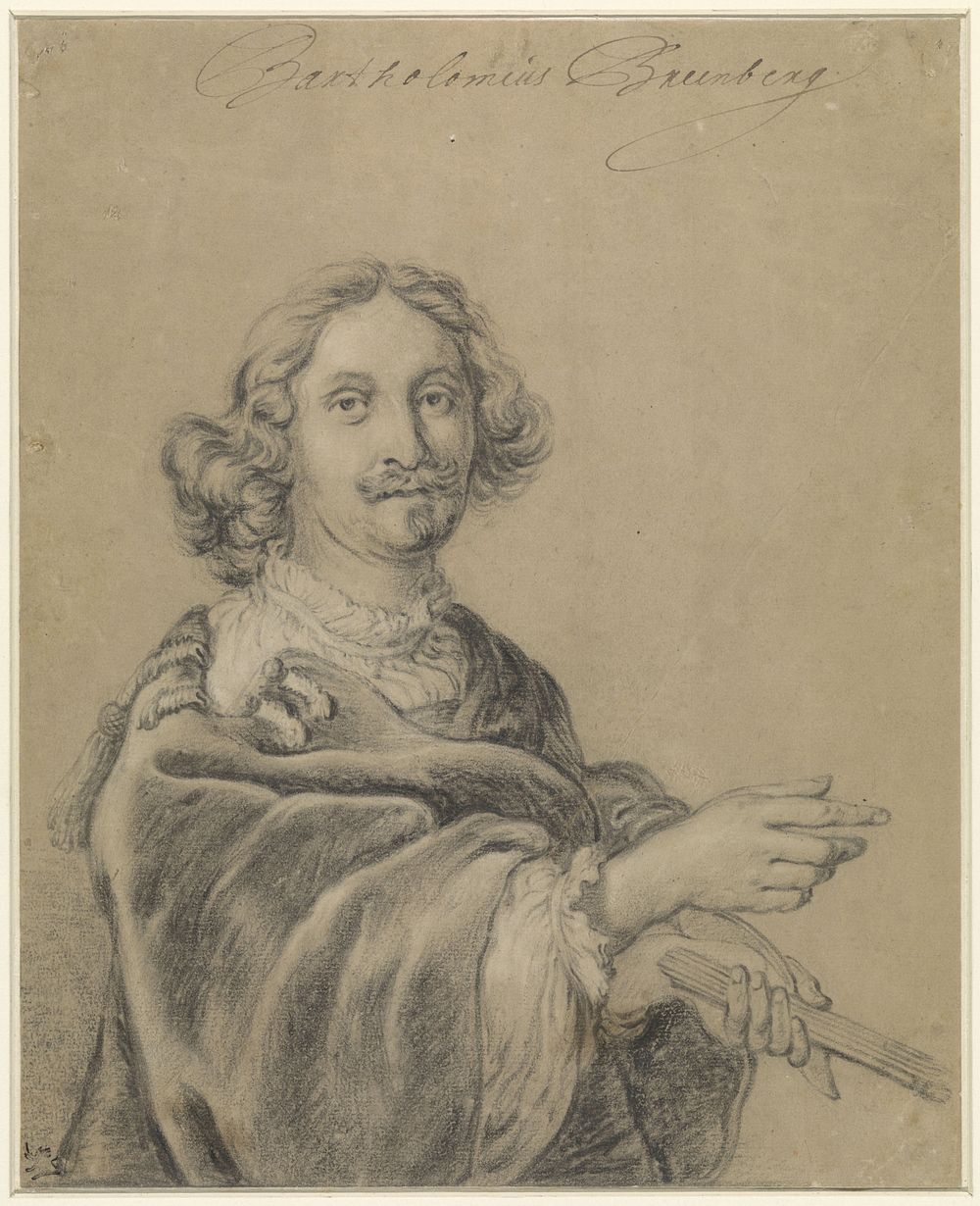 Portret van Bartholomeus Breenbergh (1609 - 1657) by Bartholomeus Breenbergh and Jacob Adriaensz Backer