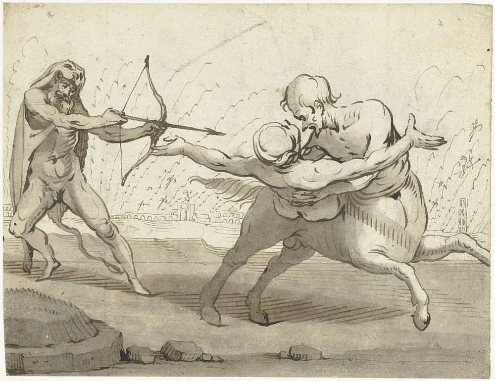 Hercules, Deianeira en de centaur Nessos (c. 1617 - 1619) by Gerard ter Borch I
