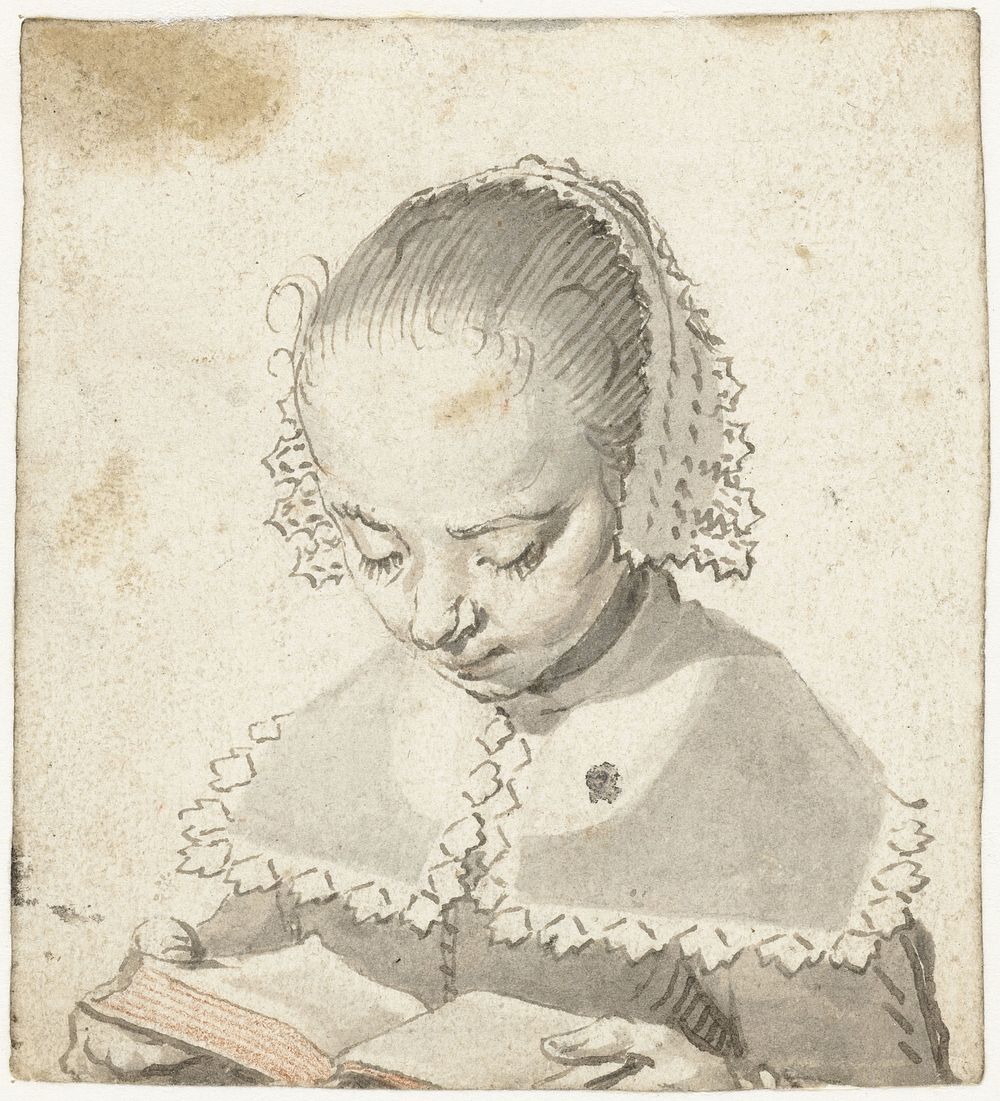 Portrait of a Girl Reading a Book (c. 1630 - 1635) by Gerard ter Borch I