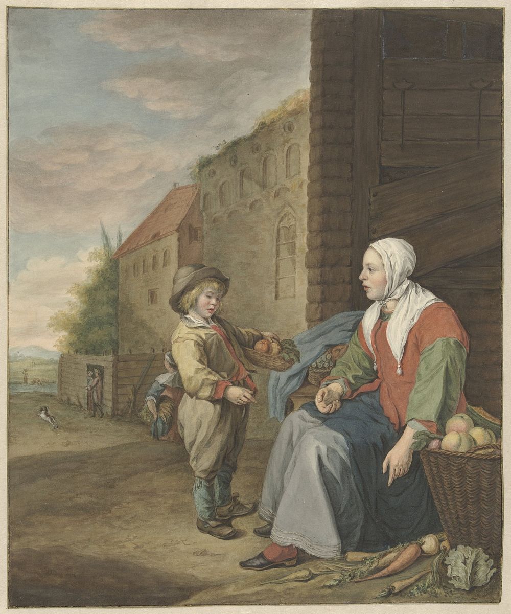 De groentevrouw (1794) by Benjamin Wolff and R van Campen