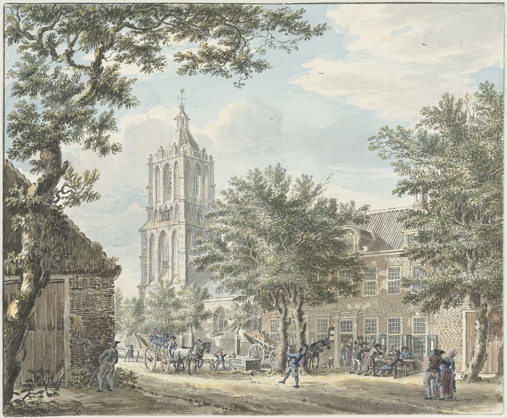 Vrolijke partij in het dorp Houten (1713 - 1780) by Jan de Beijer