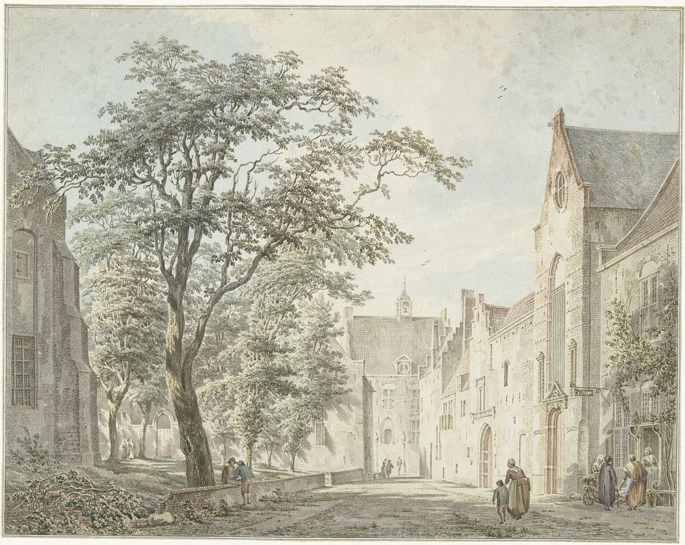Gezicht in de stad Montfoort (1775) by Paulus van Liender