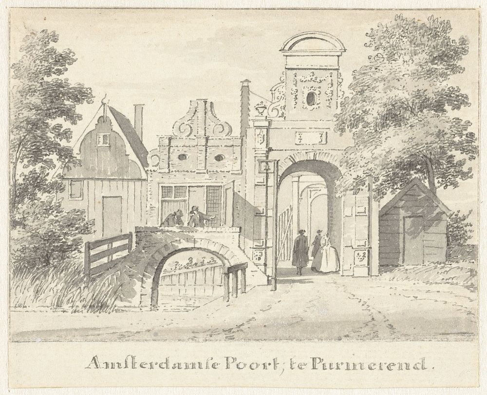 De Amsterdamse Poort te Purmerend (1701 - 1759) by Cornelis Pronk