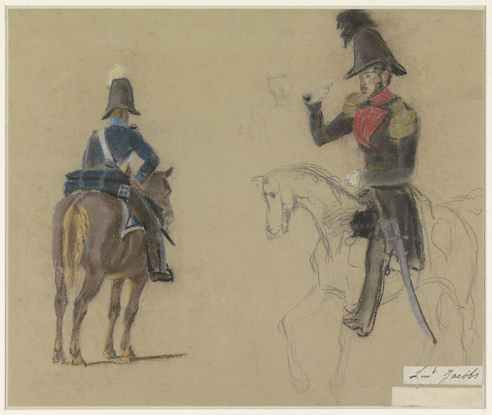 Portret van Luitenant Jacobs, te paard (1803 - 1861) by Jacob Joseph Eeckhout