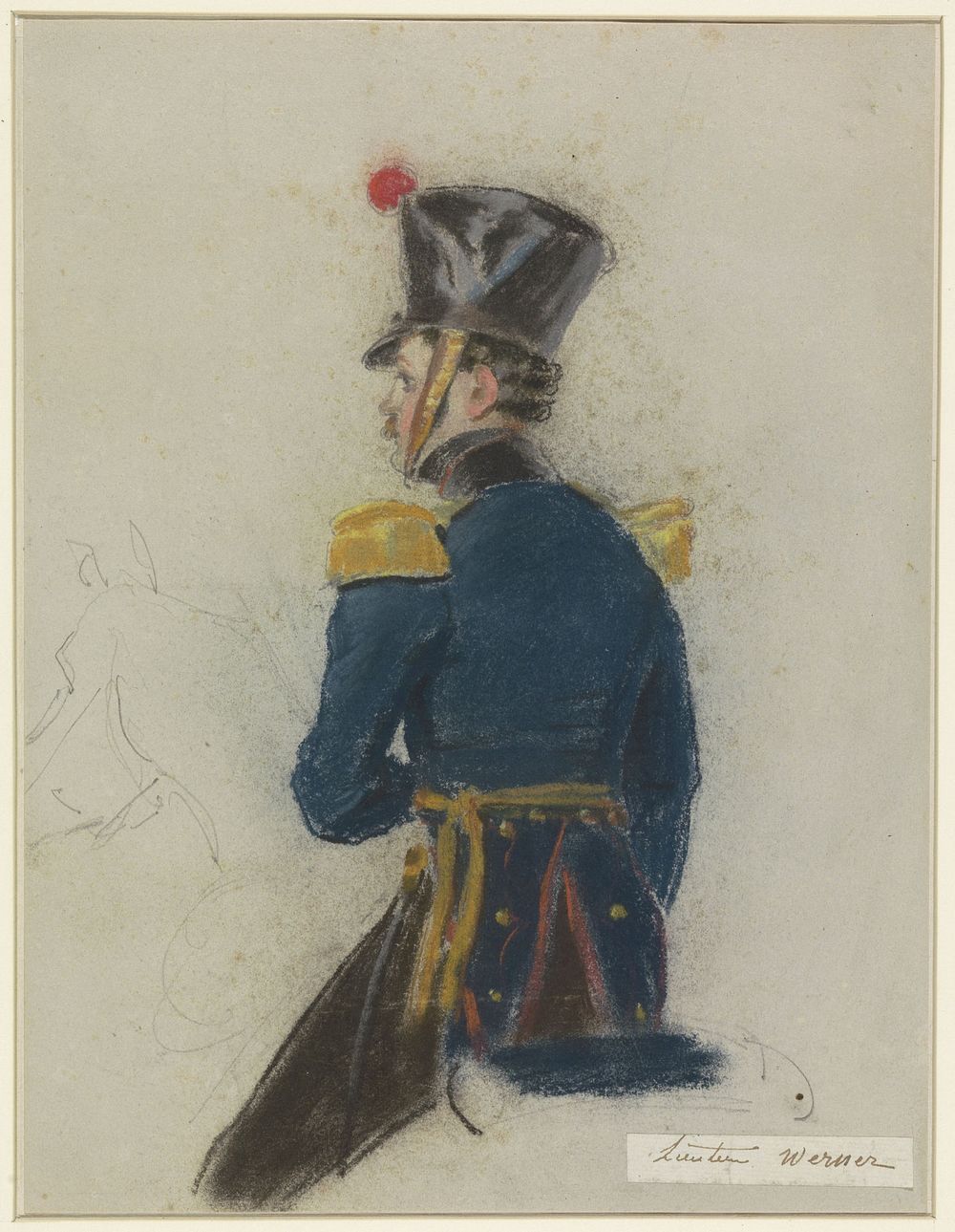 Portret van luitenant Werner, te paard (1803 - 1861) by Jacob Joseph Eeckhout