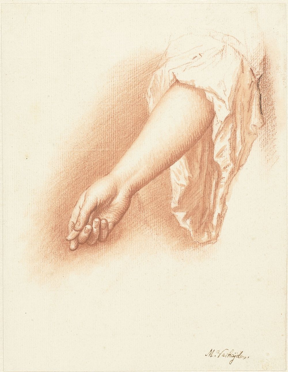 Studie van een rechterarm (1710 - 1777) by Mattheus Verheyden