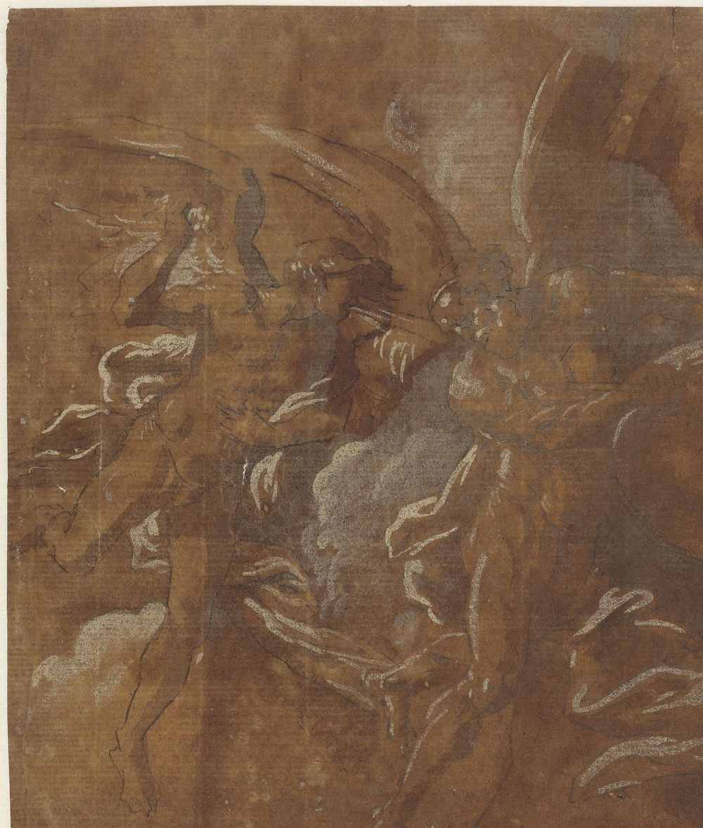Twee gevleugelde mannen (1570 - 1609) by A Carracci