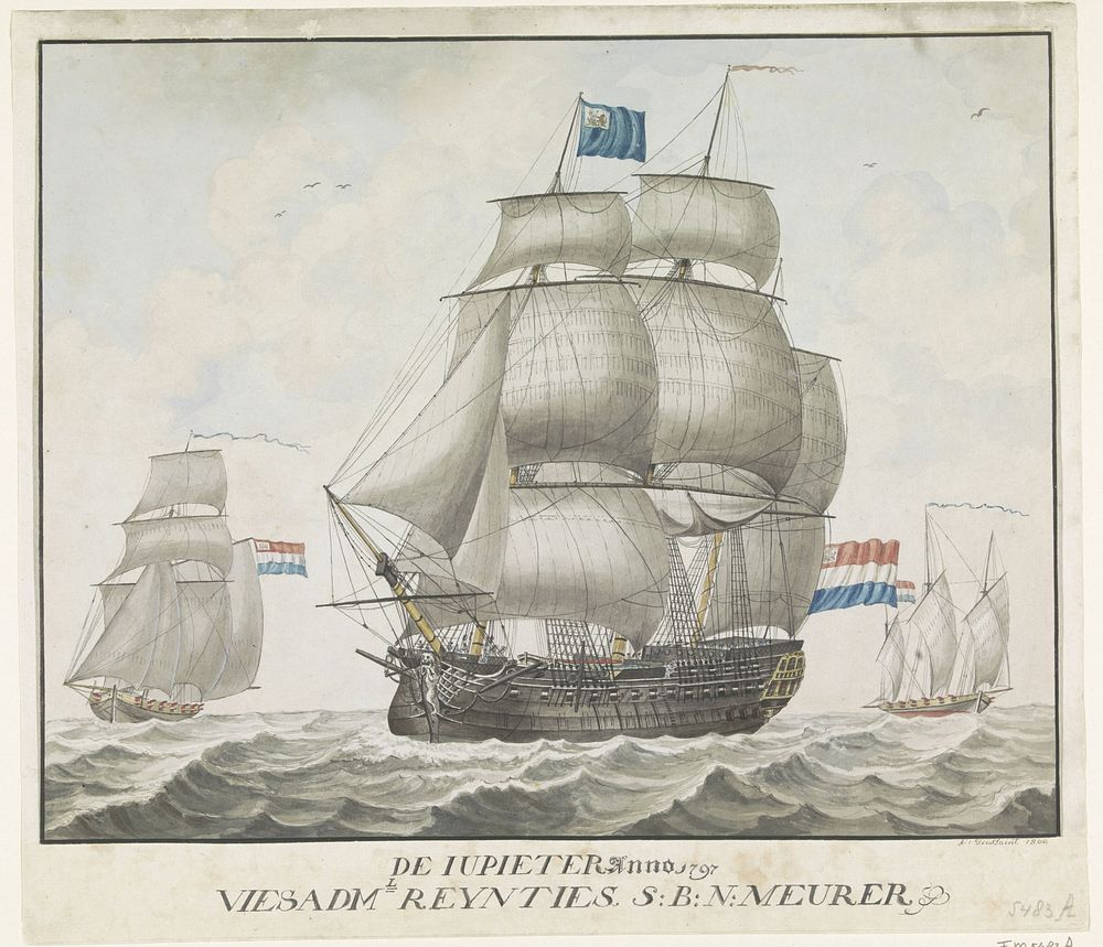 Oorlogsschip De Jupiter, 1797 (1800) by C Toussaint