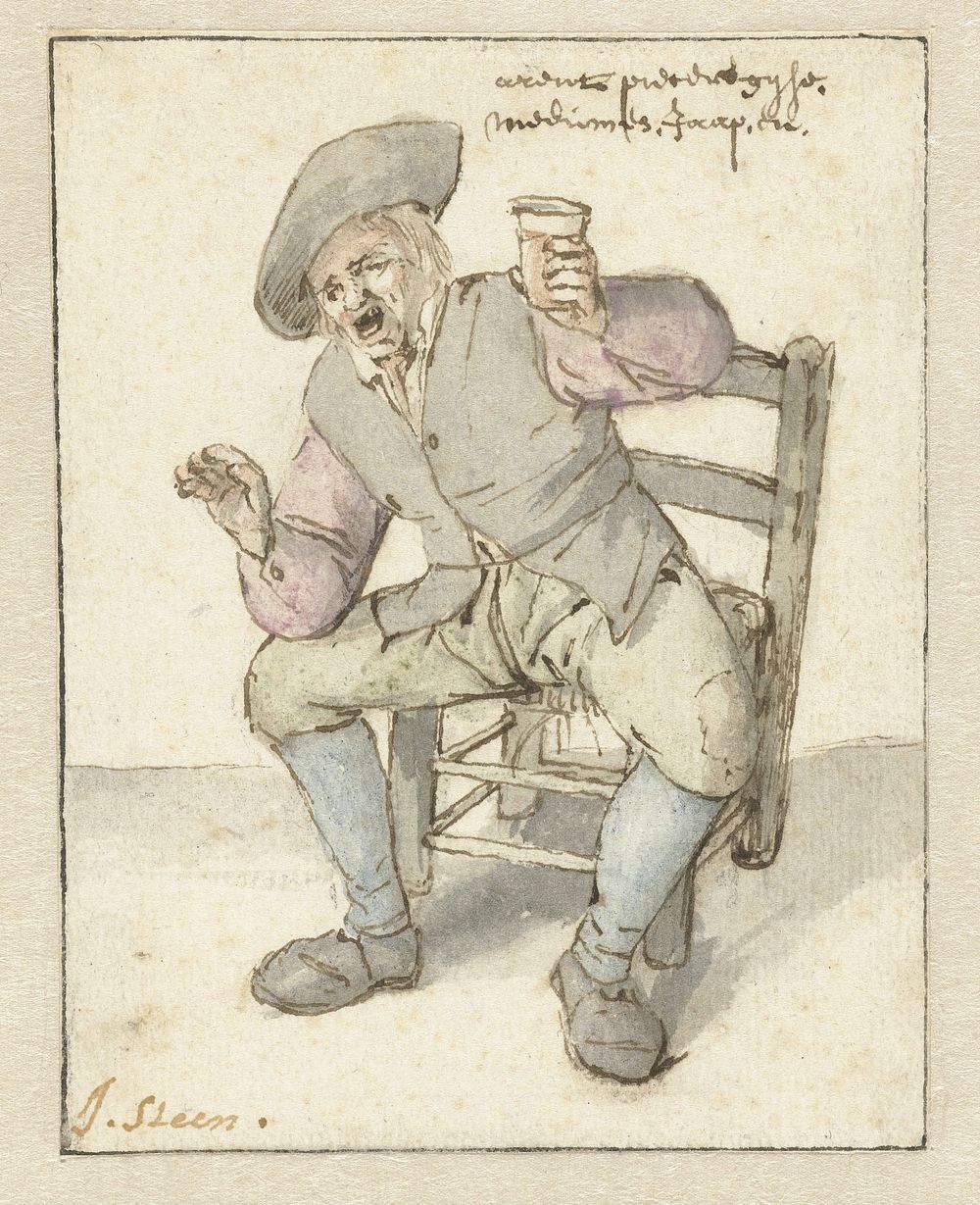 Zingende boer (1636 - 1679) by Jan Havicksz Steen