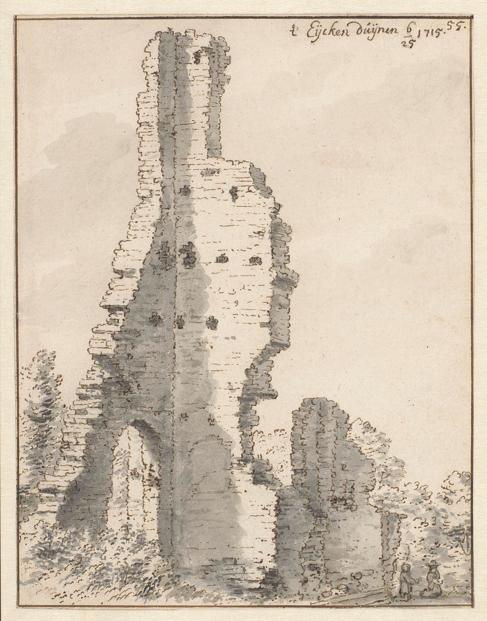 The Ruin of the Church of Eik en Duinen near The Hague (1715) by Valentijn Klotz