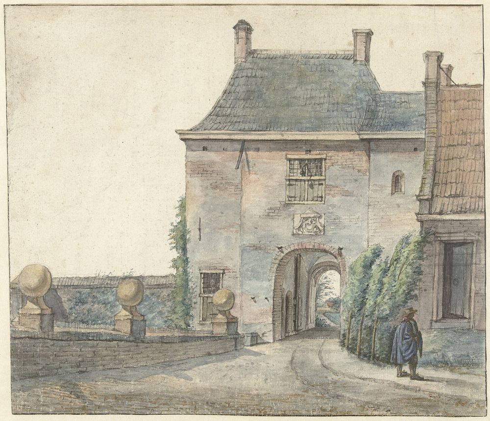 De poort van het kasteel van Heemstede (1813) by Gerrit Lamberts