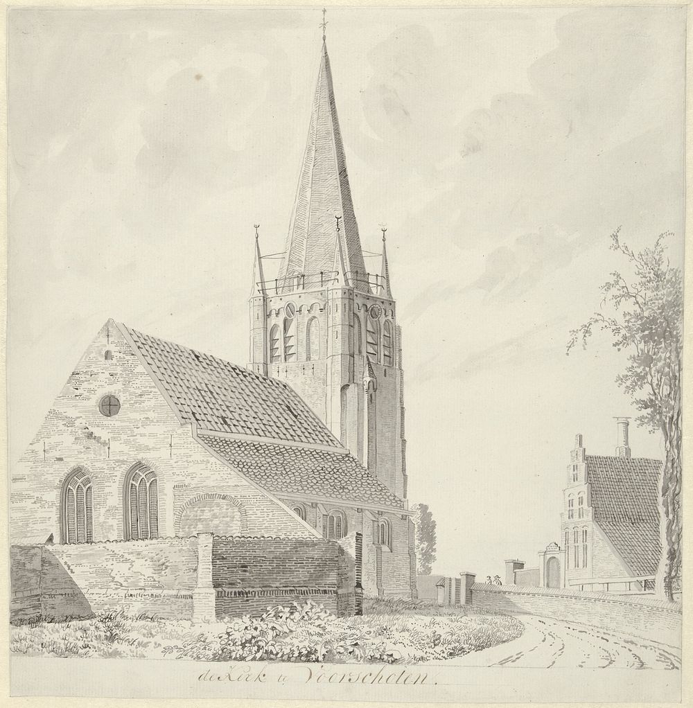 Kerk te Voorschoten (1784) by Hendrik Tavenier