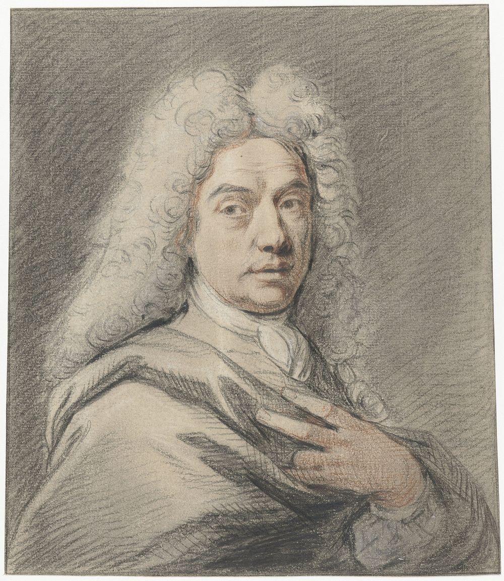 Zelfportret van Norbert van Bloemen (1690 - 1730) by Norbert van Bloemen