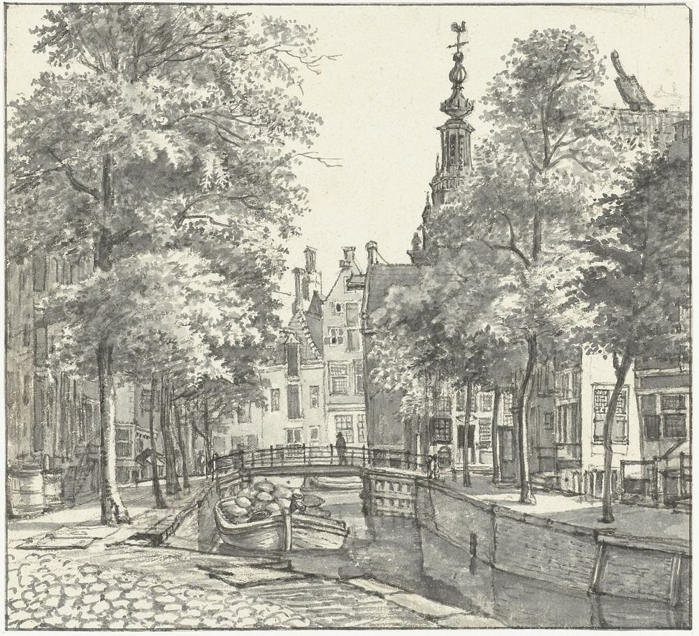 Gezicht op de Krom Boomsloot (1817) by Gerrit Lamberts