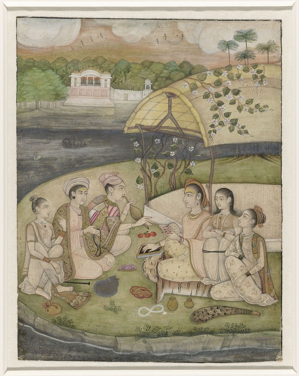 Kanphata yogini met haar volgelingen (c. 1650 - 1699) by anonymous