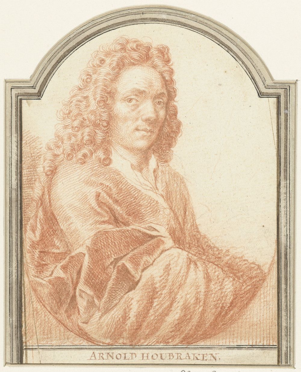 Portret van Arnold Houbraken (1708 - 1780) by Jacob Houbraken