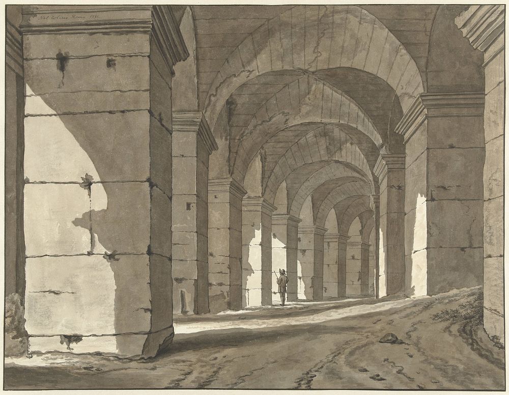 Gezicht in het Colosseum (1765 - 1781) by Jean Grandjean