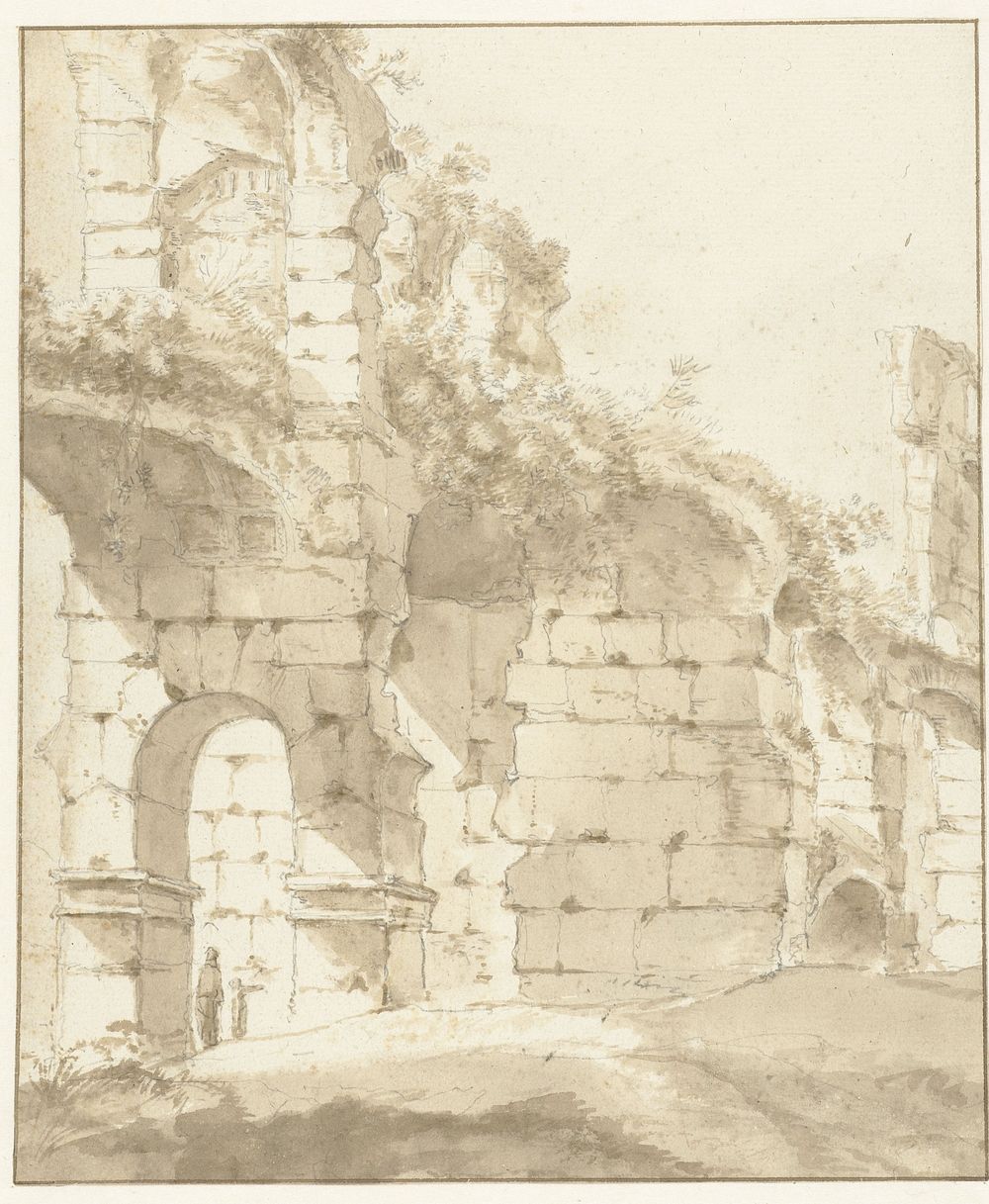 Gezicht op het Colosseum (1610 - 1657) by Bartholomeus Breenbergh