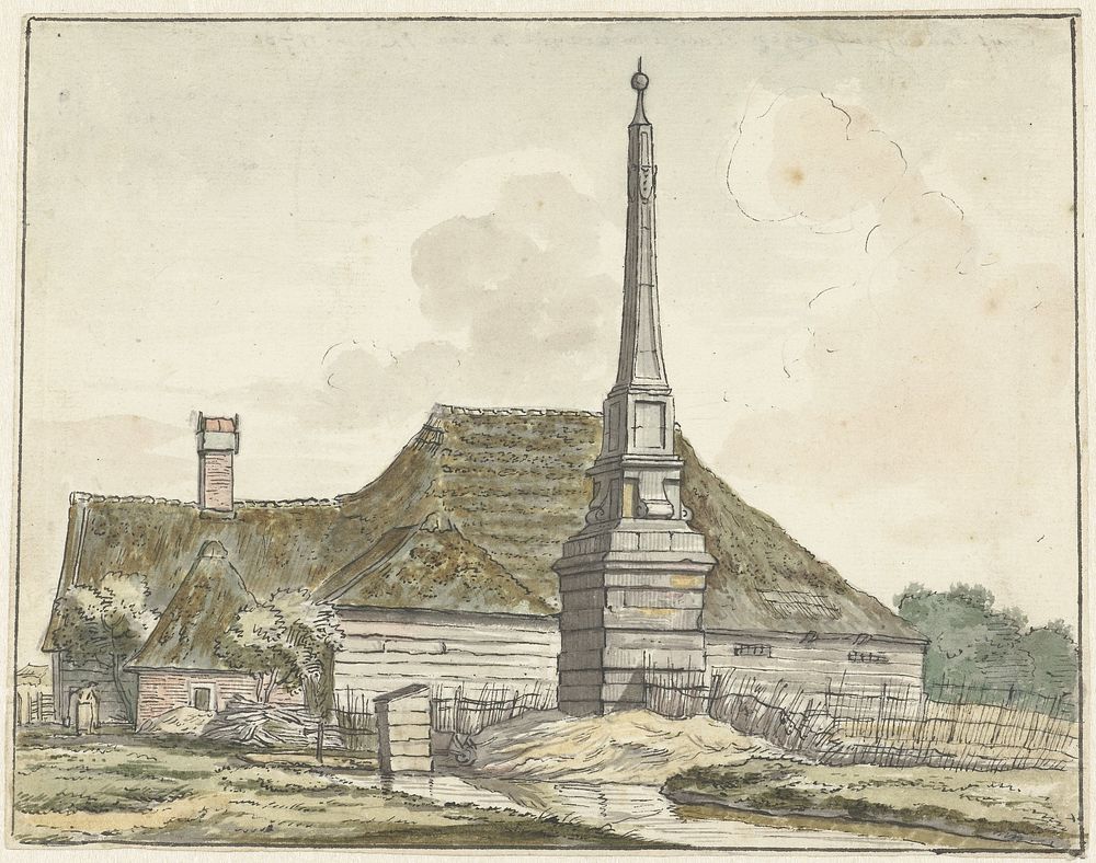 De mijlpaal of banpaal bij Halfweg (1780) by Jacques Kuyper