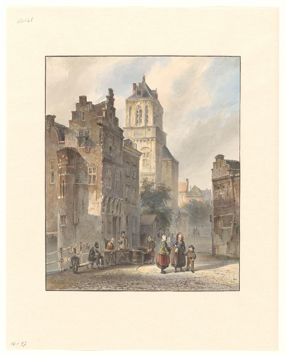Gezicht op het stadhuis van Delft (1827 - 1891) by Johannes Bosboom