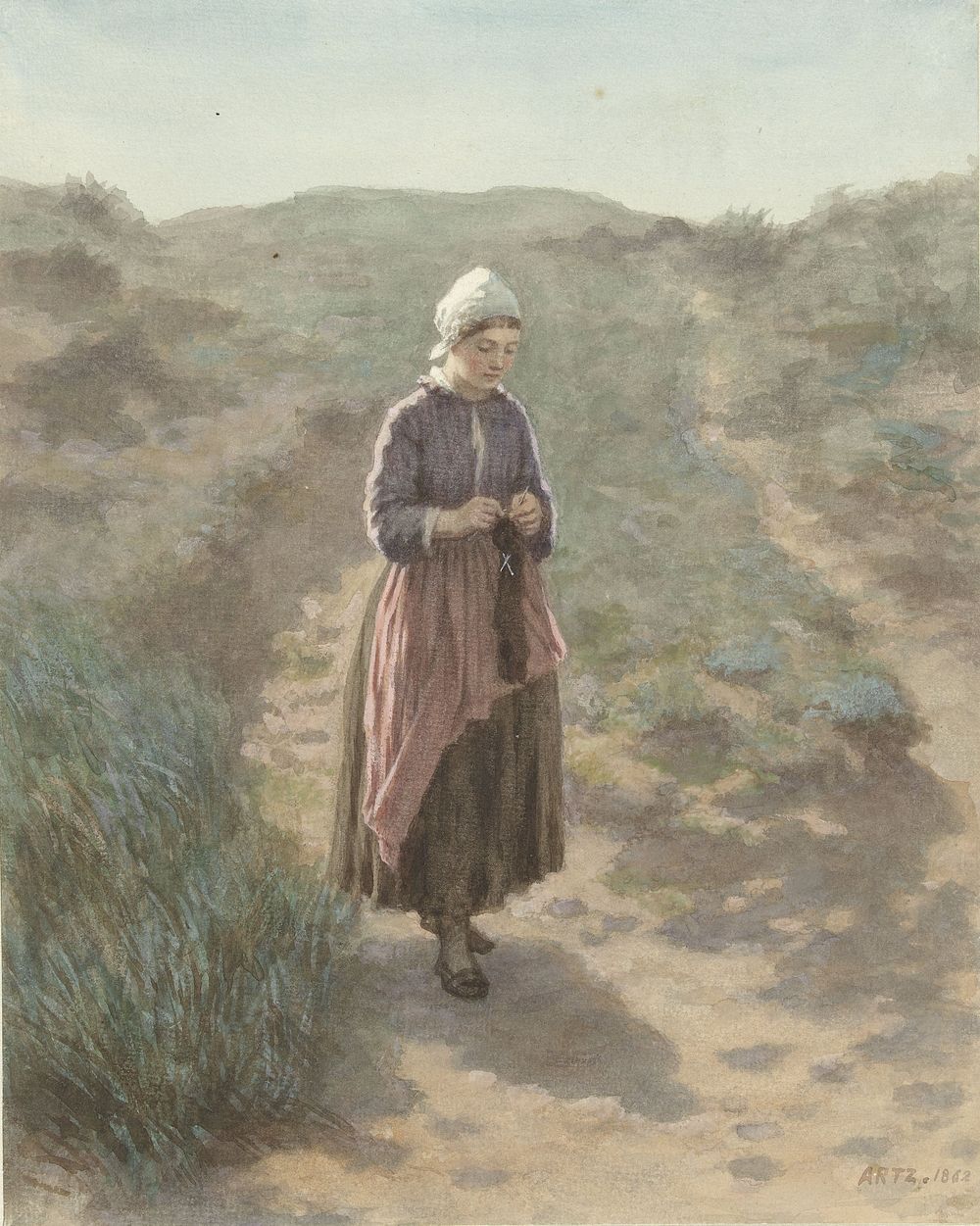 In de duinen te Zandvoort (1862) by David Adolph Constant Artz
