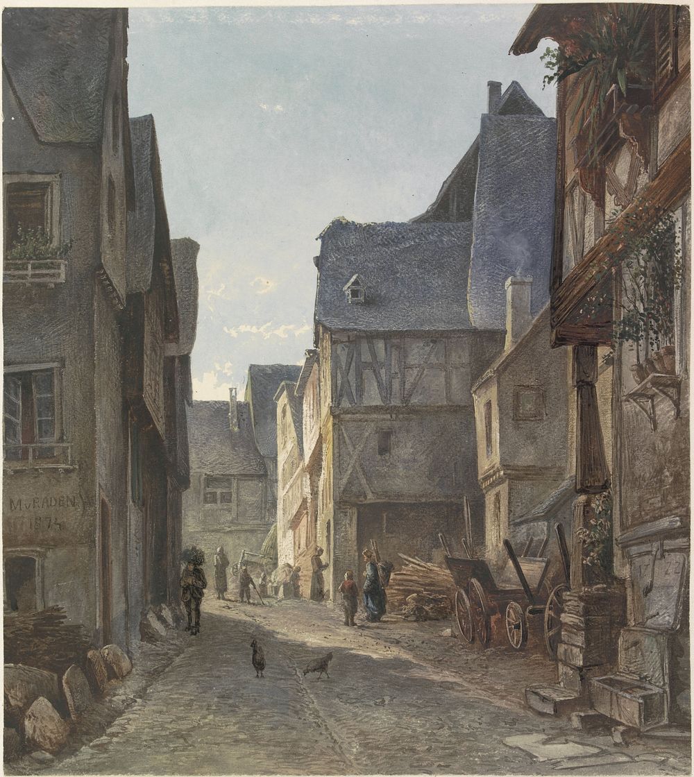 Gezicht te Pünderich, aan de Mosel (1874) by Marinus van Raden