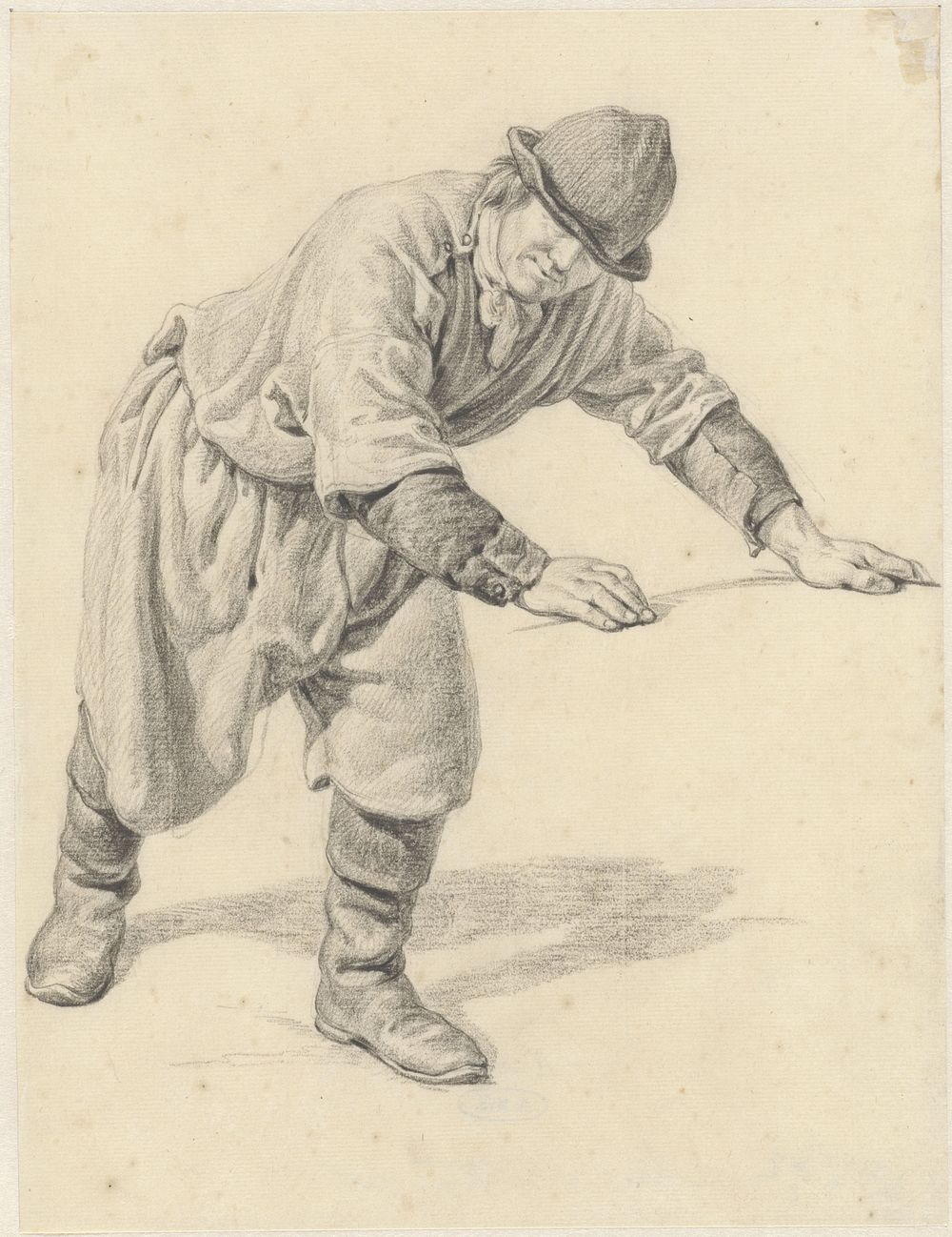 Voorovergebukte man met uitgestrekte armen (1806 - 1831) by Adrianus van der Koogh