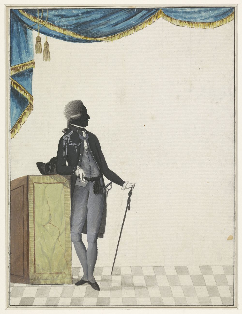 Portret ten voeten uit van Generaal van der Meersch in een interieur (1744 - c. 1842) by anonymous