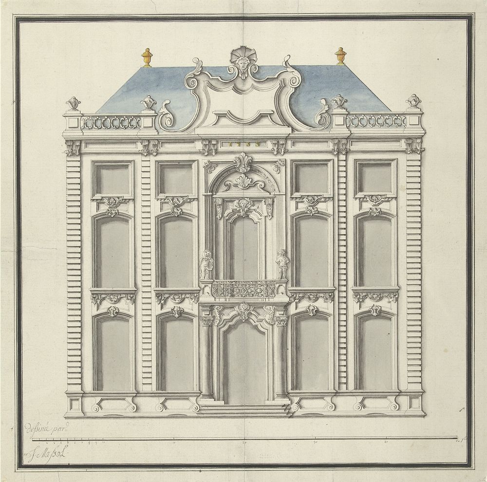 Voornaam woonhuis met platte stoep (1752 - 1767) by Joseph Massol