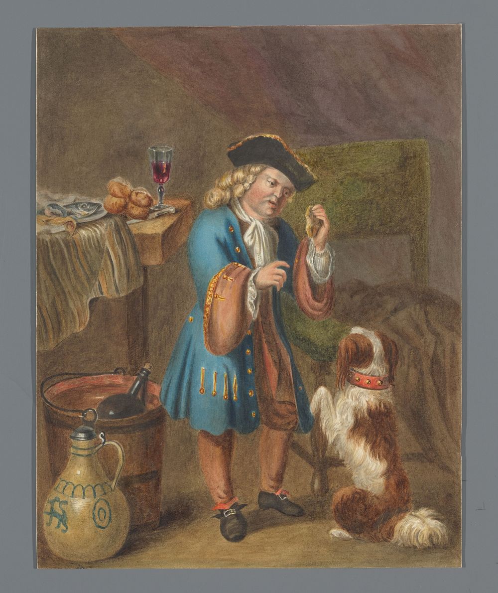 Jongen spelend met zijn hond (1641 - 1758) by anonymous and Ludolf Bakhuysen