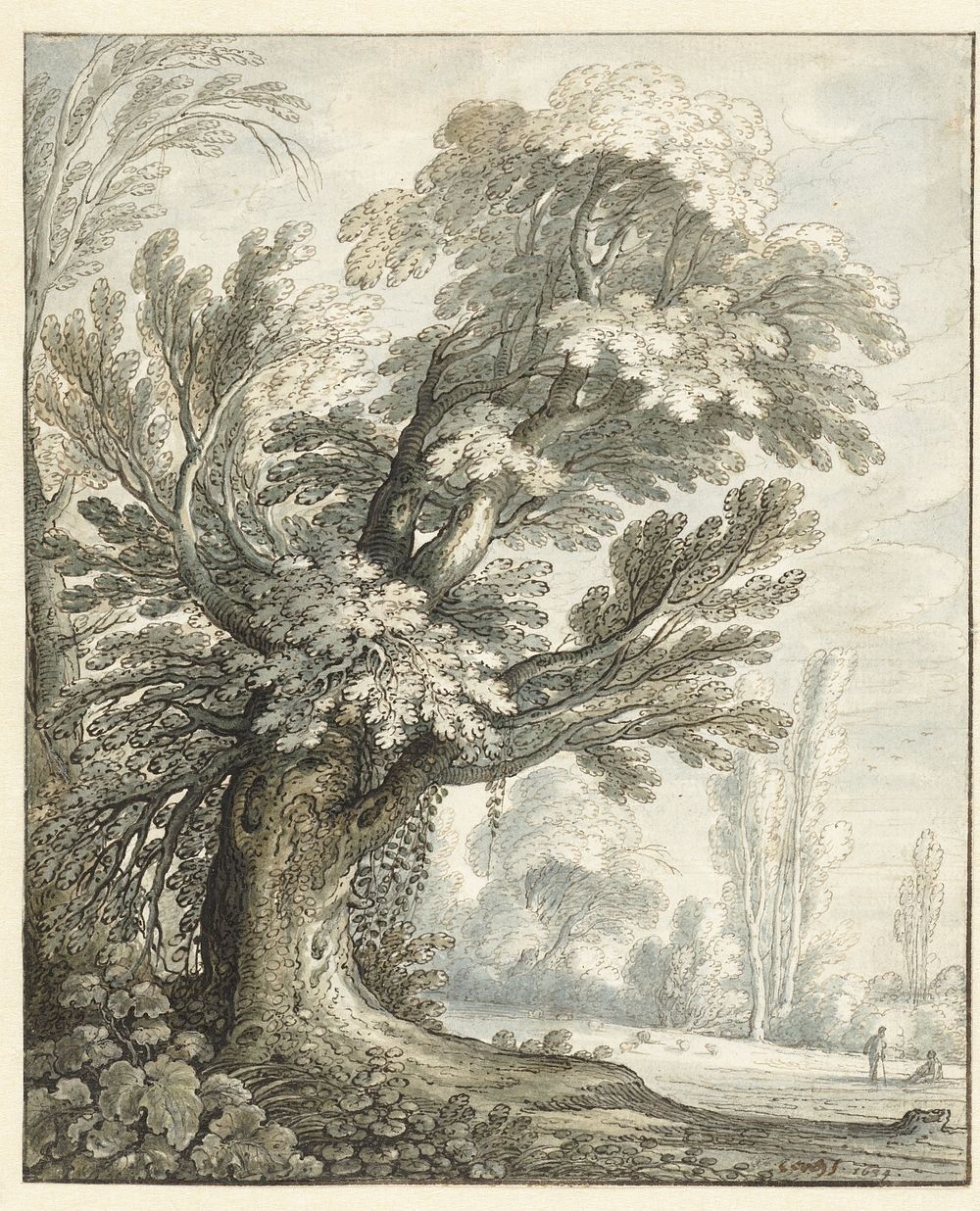 Landscape with a Tall Tree (1634) by Marten de Cock and Alexander Keirincx