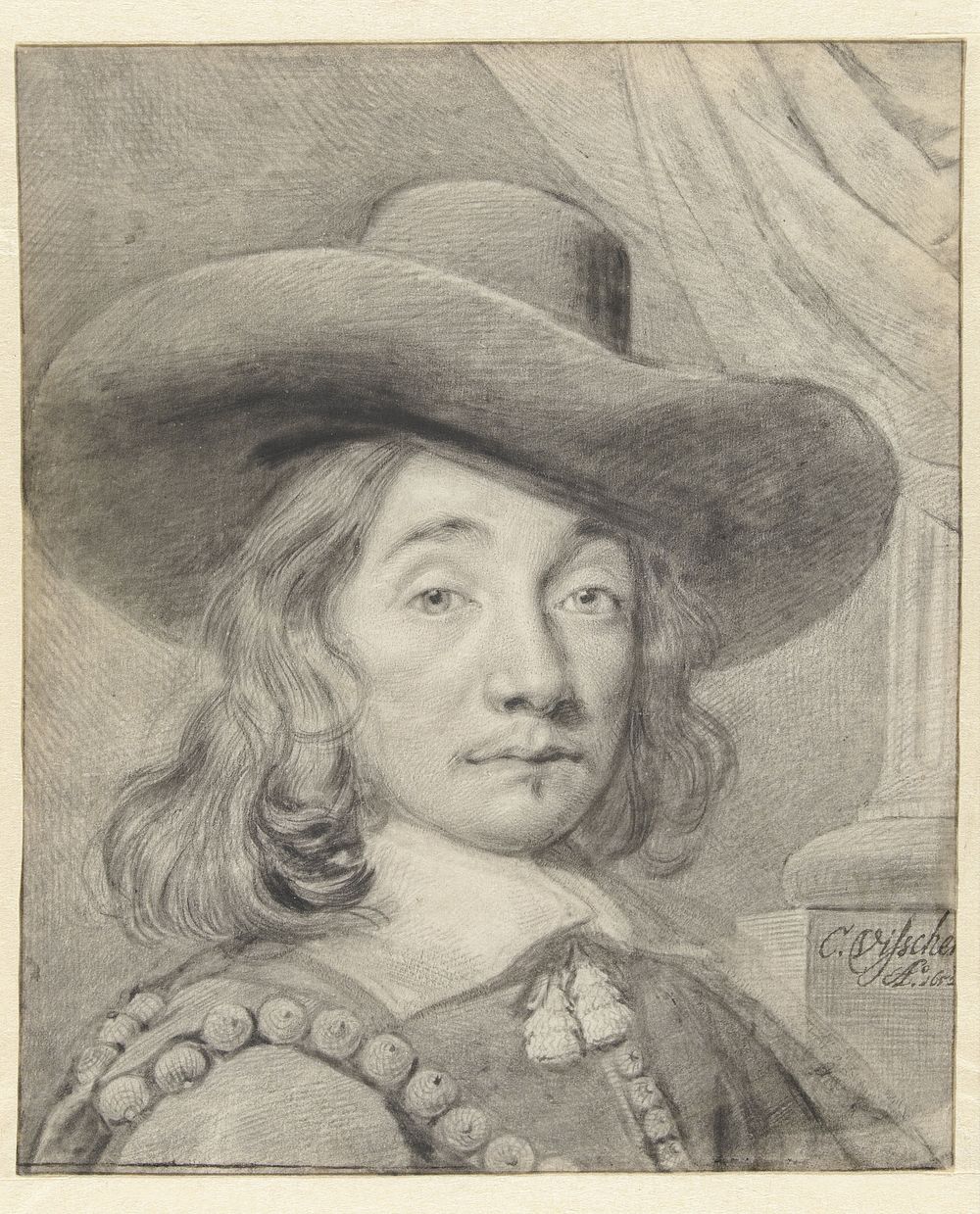 Self-portrait with a Hat (1652) by Cornelis Visscher II