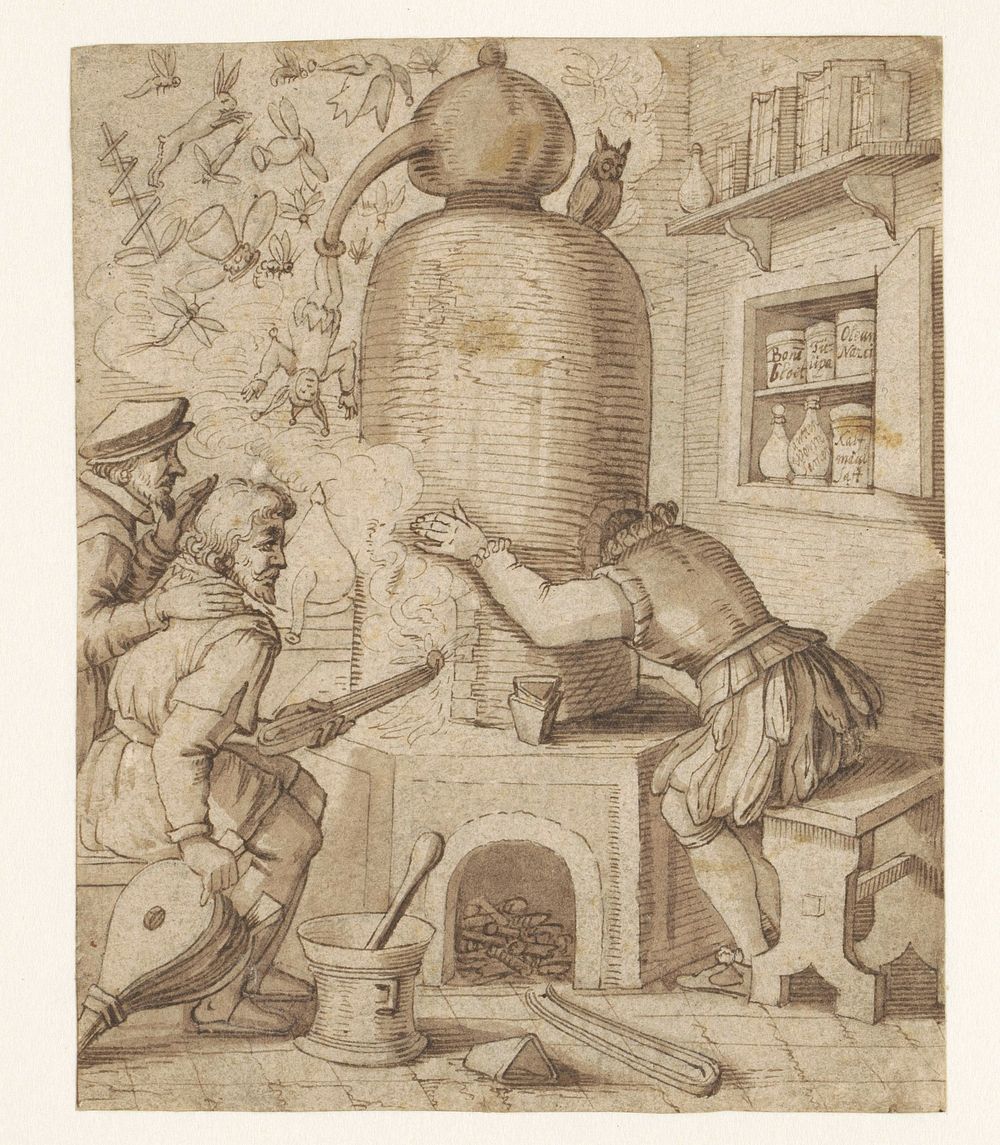 Satire op de alchemie (1600 - 1610) by anonymous
