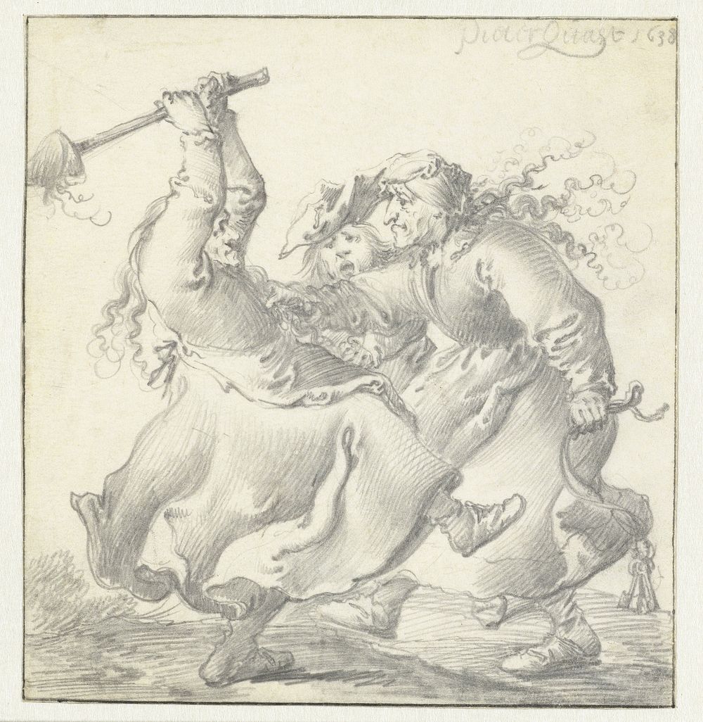 Twee vechtende vrouwen (1638) by Pieter Jansz Quast