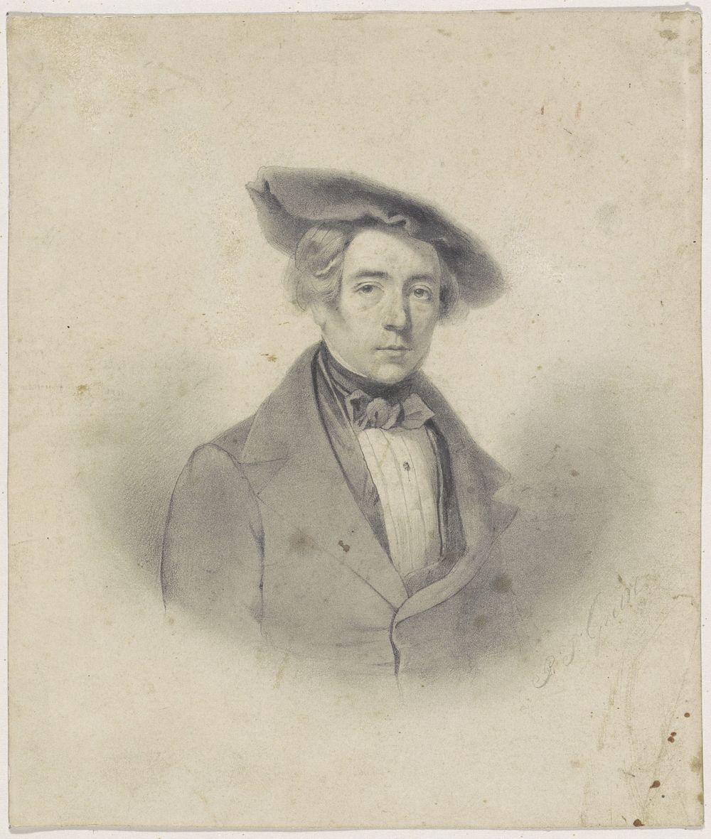 Portret van de schilder K. Karsen (1821 - 1872) by Petrus Franciscus Greive