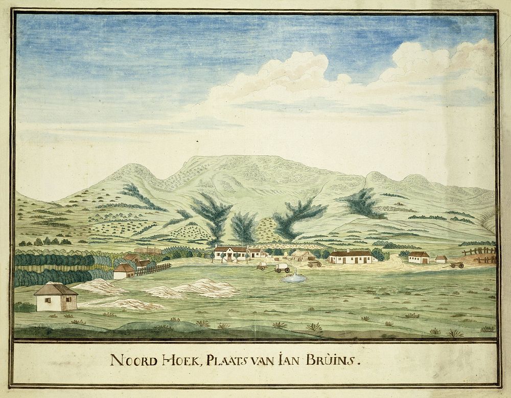 View of the farm of Jan Bruins at Noordhoek (c. 1777 - 1786) by Robert Jacob Gordon and Johannes Schumacher