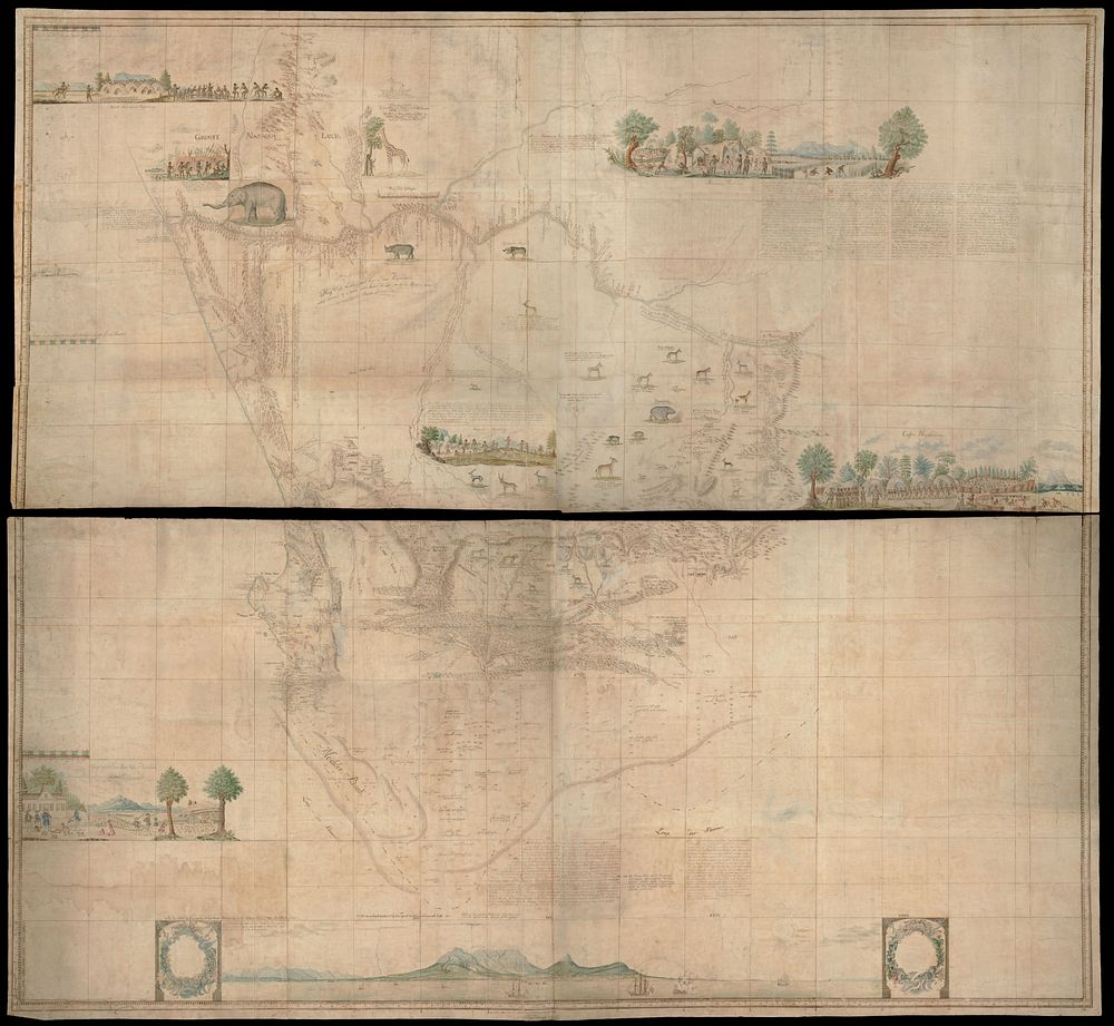 Kaart van Zuid-Afrika (1786) by Robert Jacob Gordon and Johannes Schumacher