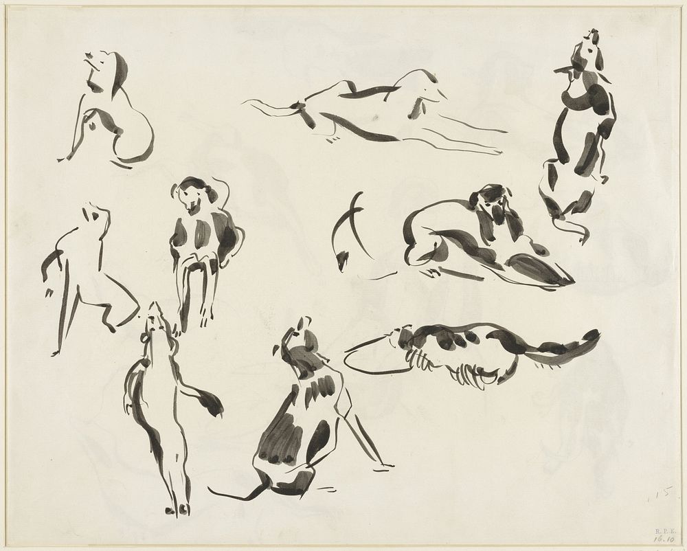 Negen studies van een hond (1915) by Rik Wouters