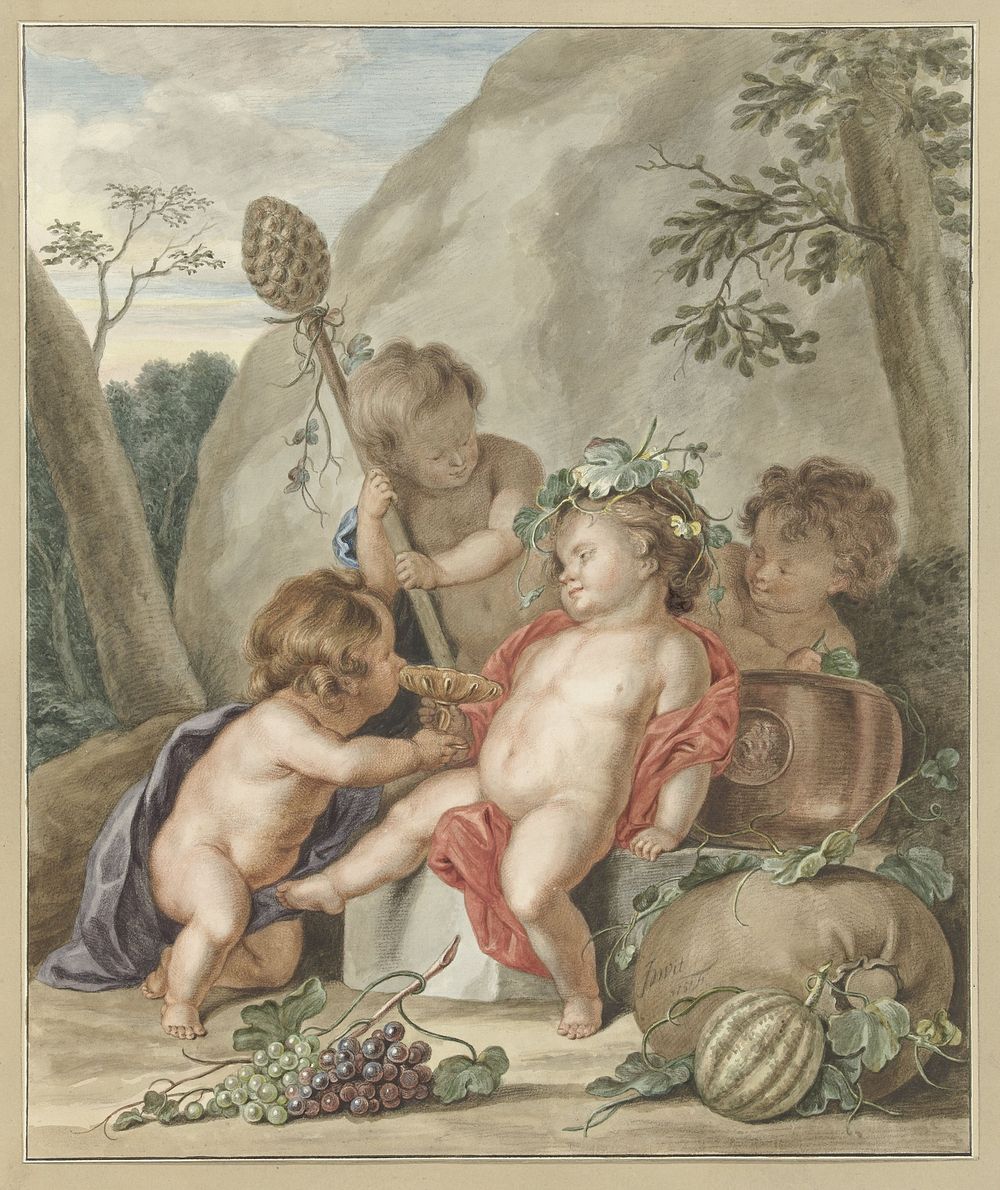 Kinderbacchanaal (1751) by Abraham Delfos and Jacob de Wit